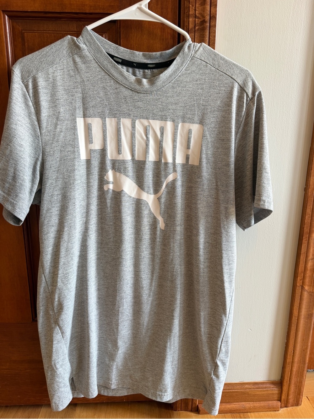 Puma Men's Heather Gray Short Sleeve Logo Tee
